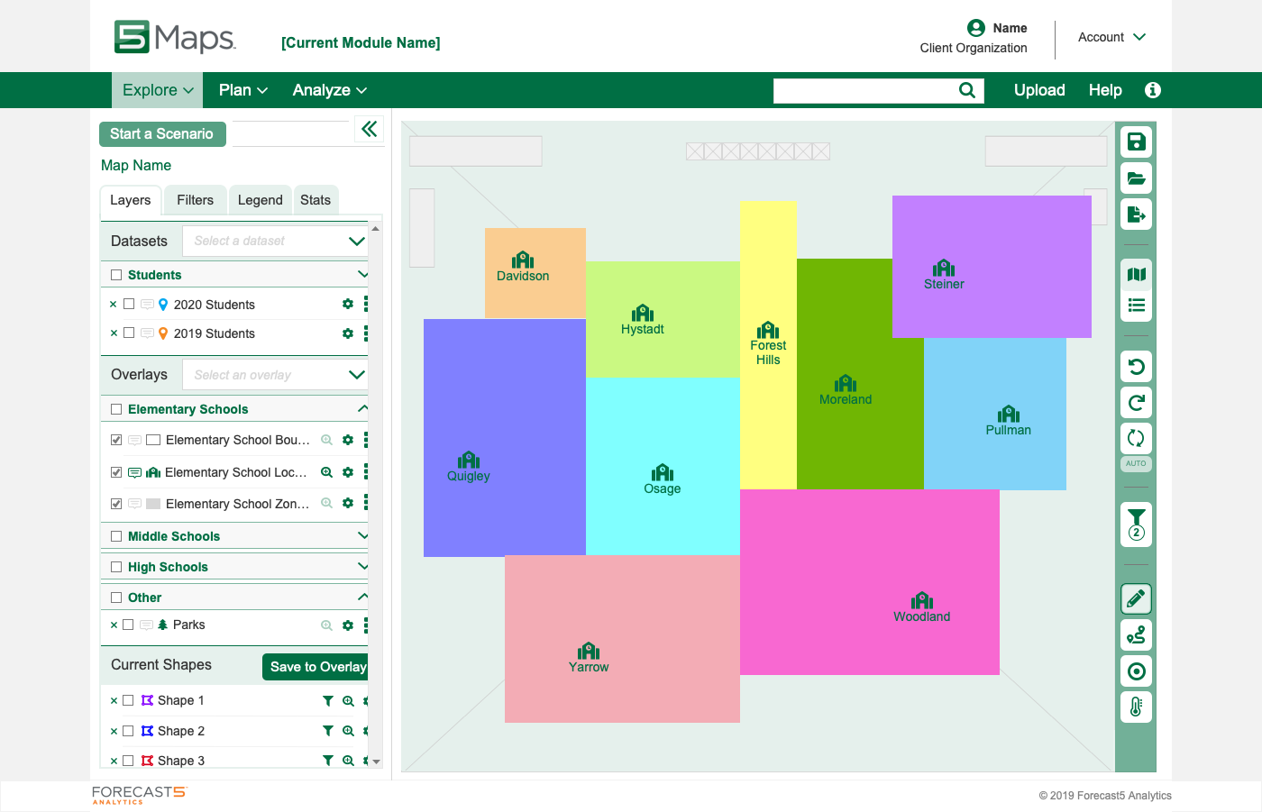 Wireframe of an iterated-on version of the same application page