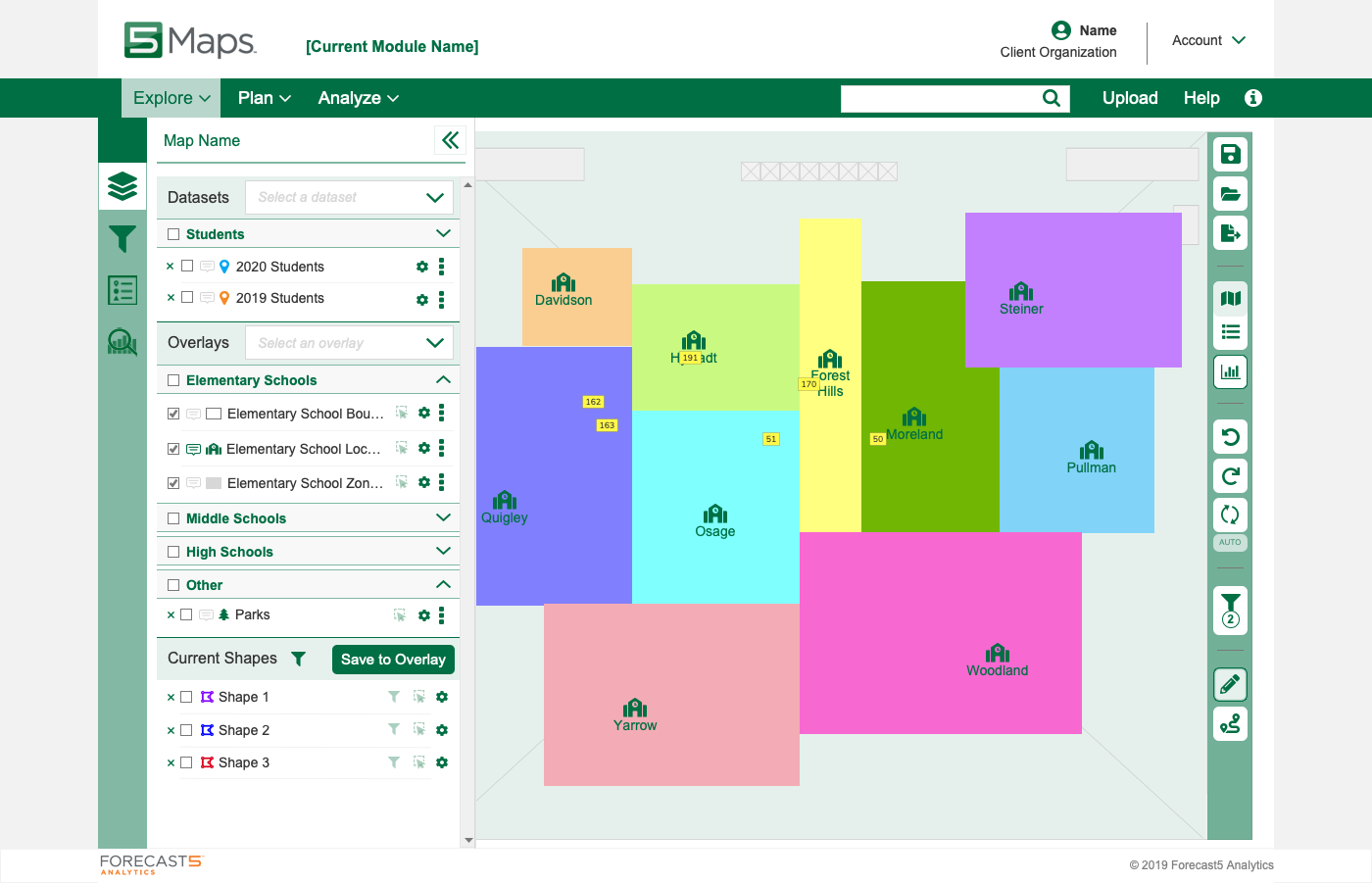 Wireframe of a further iterated-on version of the same application page