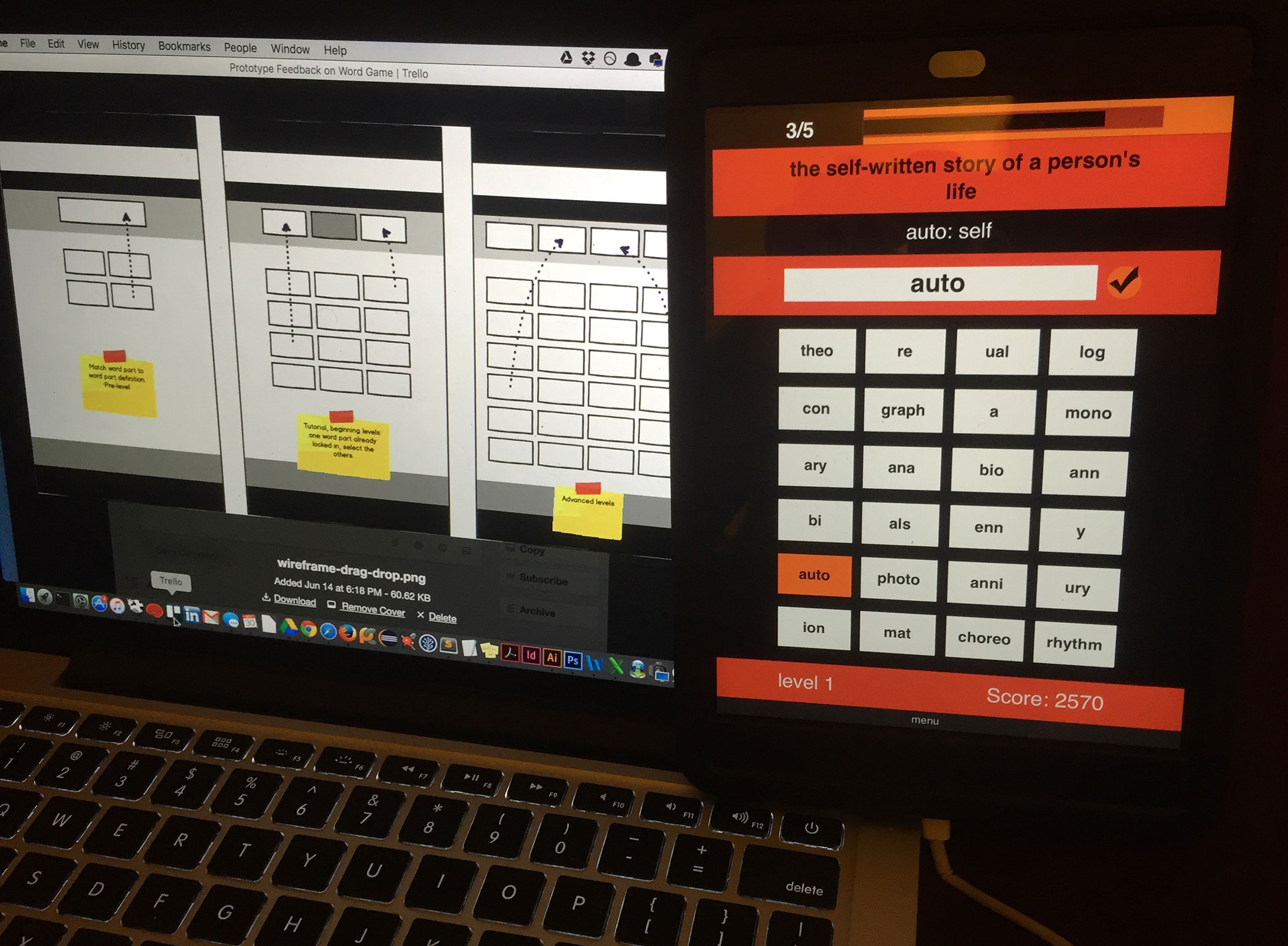 Image showing a mobile app prototype based on the wireframe