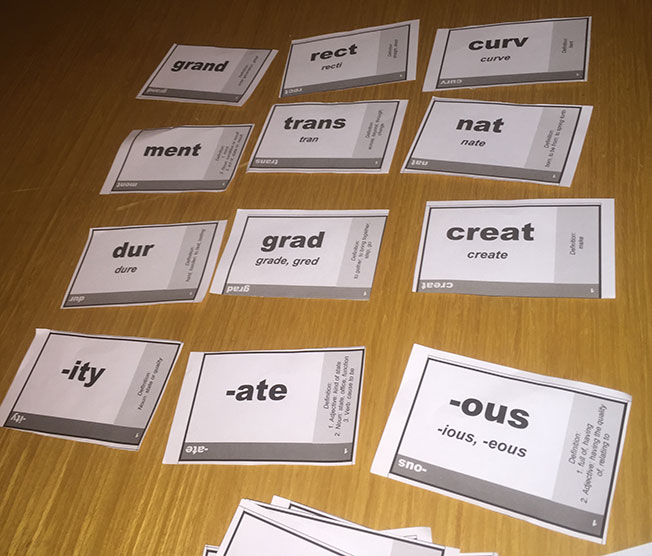 Image showing a more developed paper prototype used for play testing