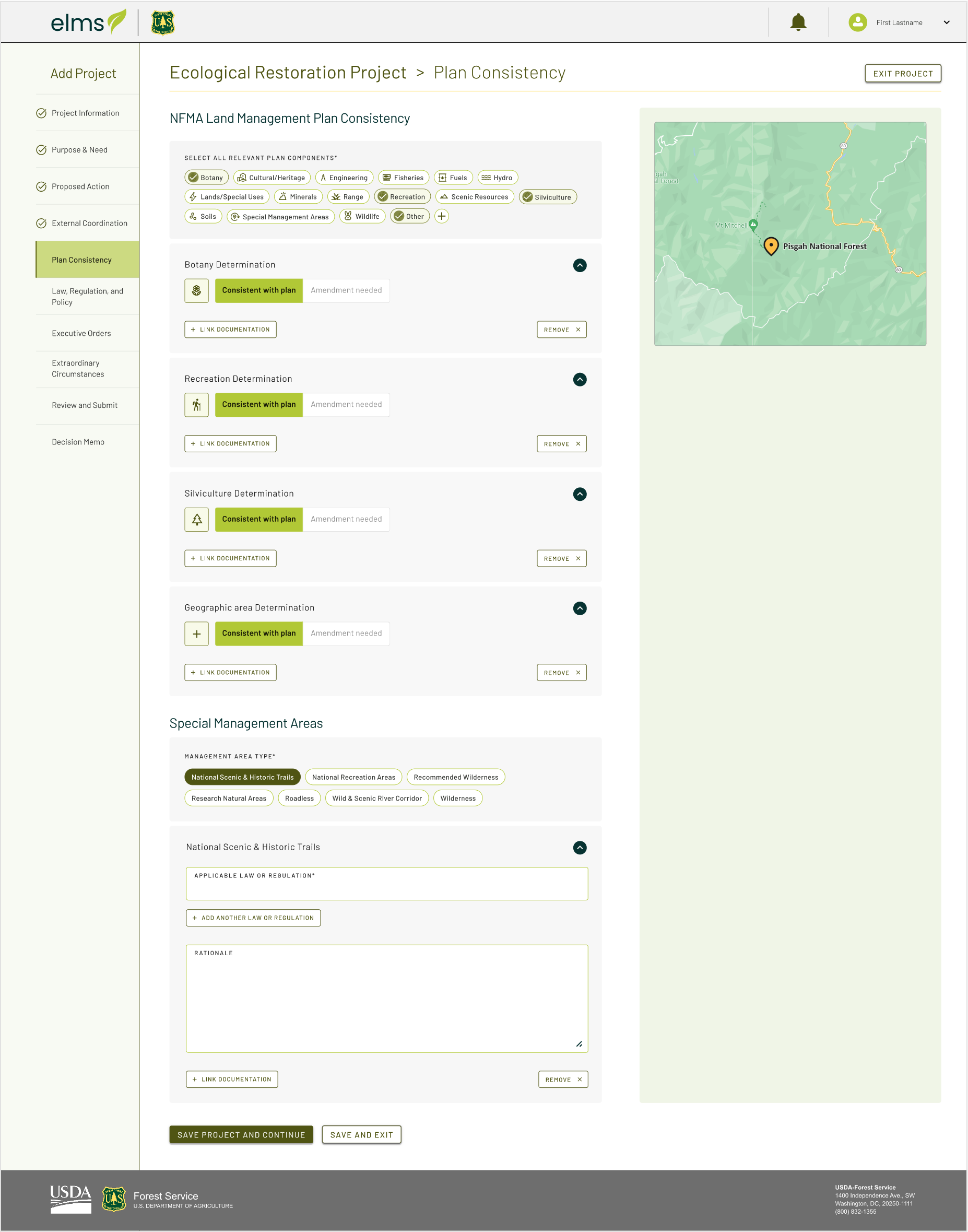 High fidelity version of an application page showing a designed form