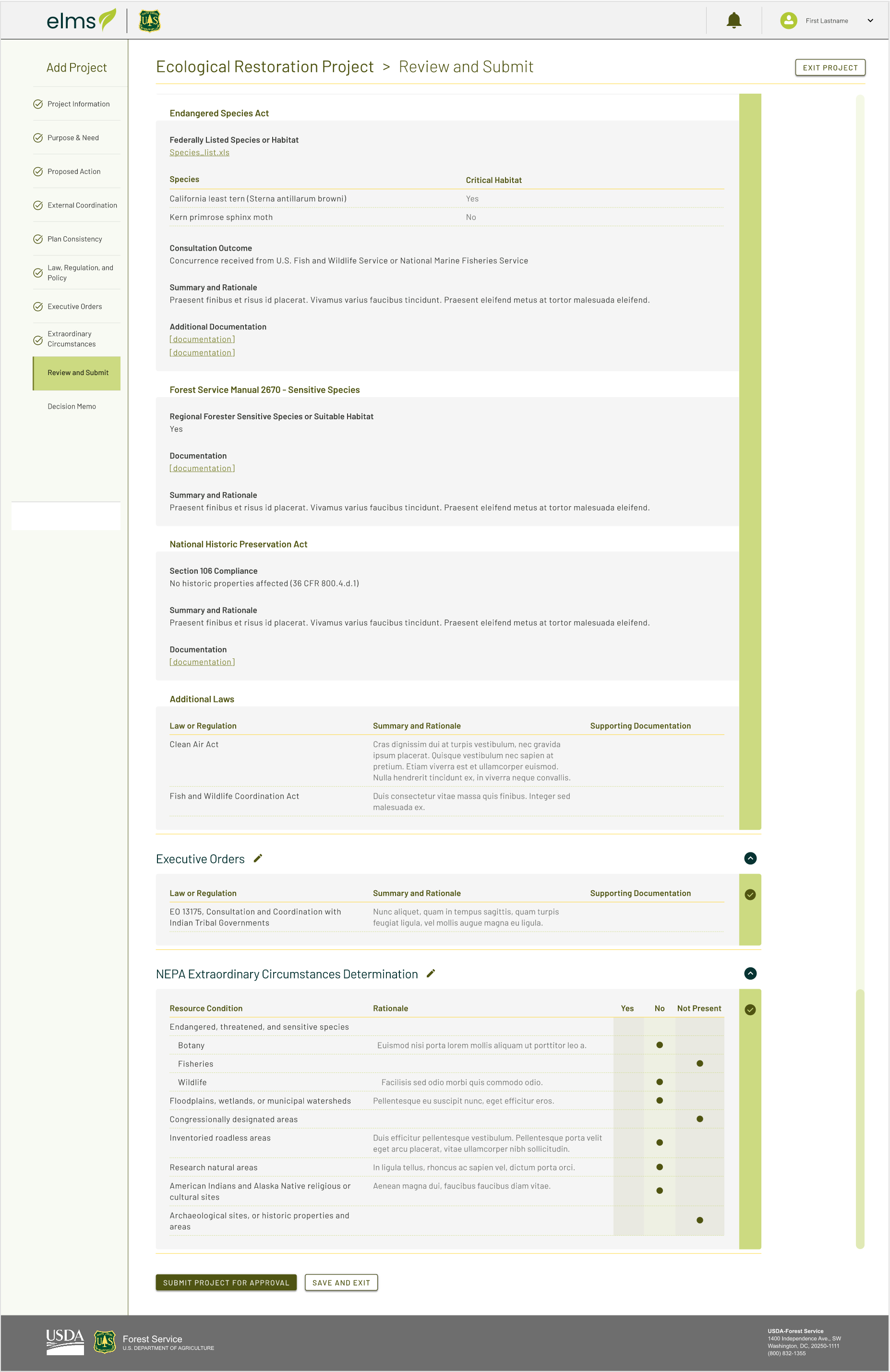 High fidelity version of a portion of a review page